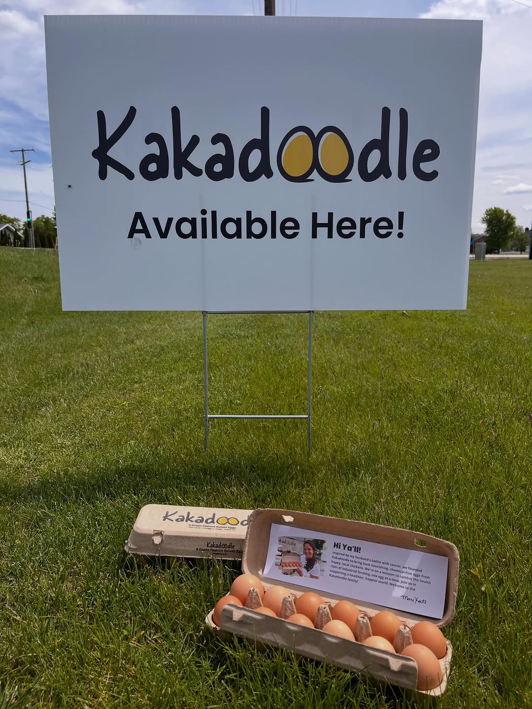Brown eggs from Kakadoodle Farm at Millie's